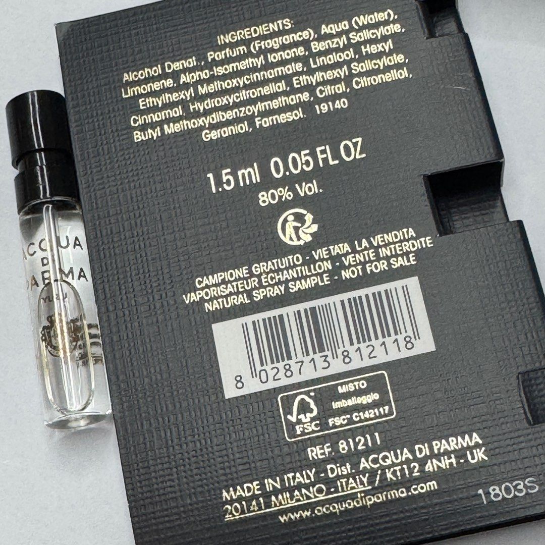 Acqua Di Parma Yuzu Edp 1,5 ml muestra de perfume oficial