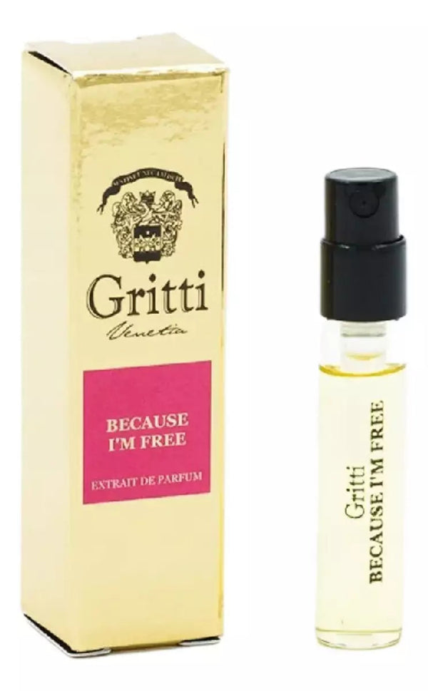 image of Gritti Because I'm Free official perfume sample 2ml 0.06 fl. oz.