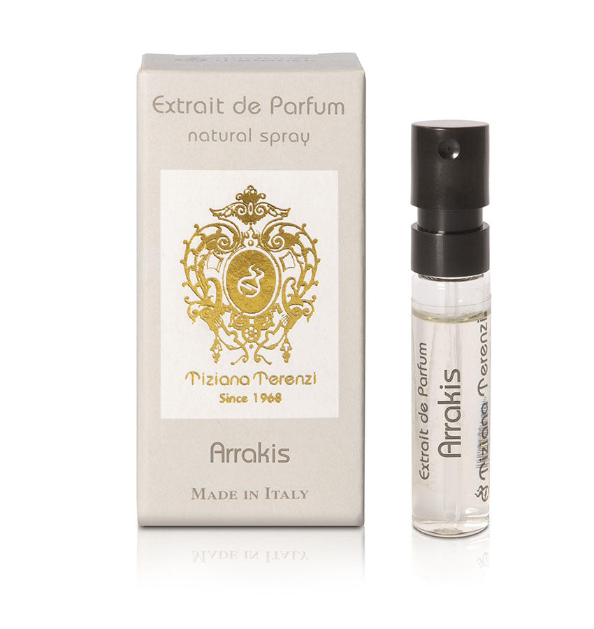 TIZIANA TERENZI Arrakis Extrait de parfum 0.05 OZ 1.5 ML muestra oficial de perfume, TIZIANA TERENZI Arrakis Extrait de parfum 0.05 OZ 1.5 ML campione ufficiale di profumo