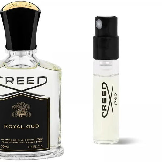 Mejora tu experiencia con el lujoso Creed Royal Oud edp. Pruébalo con la muestra oficial de 2 ml (0.06 fl. oz.) antes de decidirte por el frasco grande. Deleita tus sentidos con esta increíble fragancia.