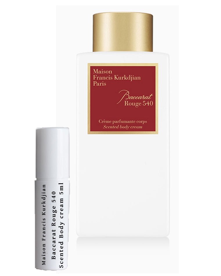 Muestra de crema corporal perfumada Baccarat Rouge 540 de Maison Francis Kurkdjian (5 ml)