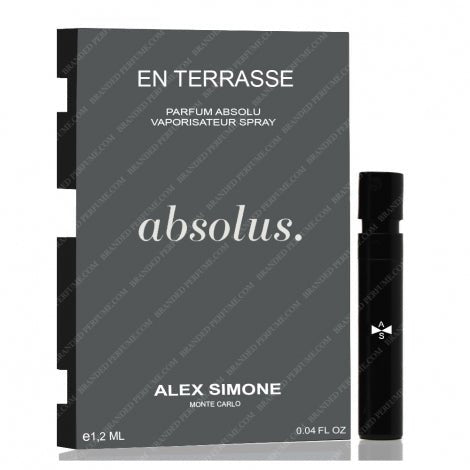 Alex Simone En Terrasse Parfum Absolu 1,2 ml 0,04 fl. onz. muestras oficiales de perfumes