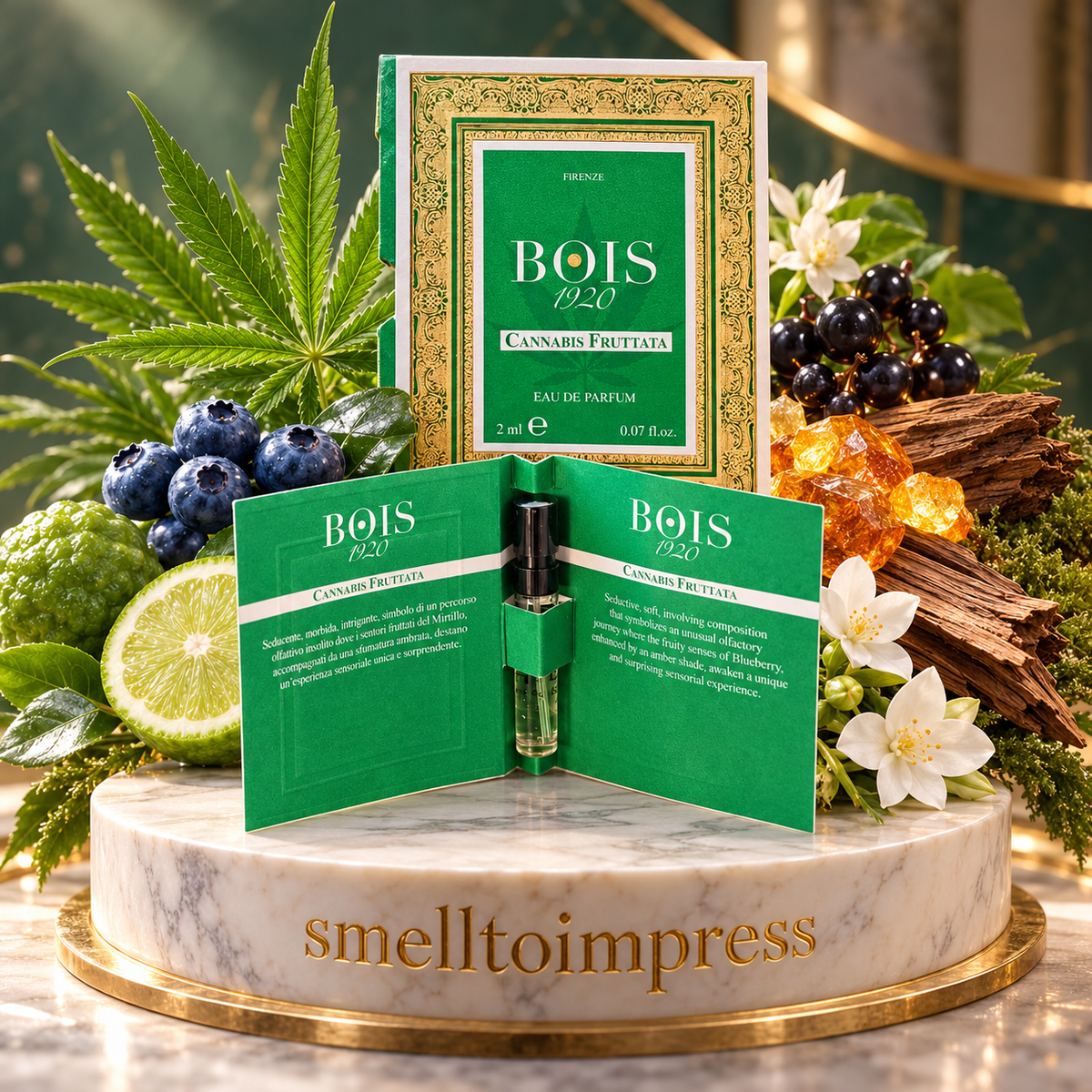 imagen de muestra oficial de perfume Bois 1920 Cannabis Fruttata 2 ml