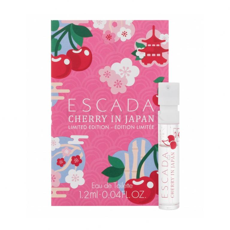 Muestras oficiales del perfume Escada Cherry en Japón, edición limitada, 1,2 ml (0,04 fl. oz).