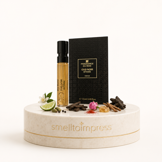 Muestra oficial de perfume Fragrance Du Bois Oud Noir Intense 1,5 ml 0,05 fl. oz.