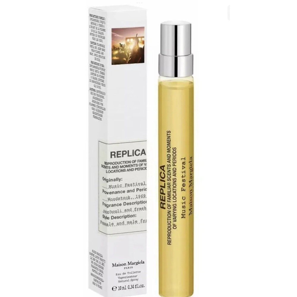 Muestra oficial de perfume Maison Margiela Replica Music Festival de 10 ml en formato de viaje