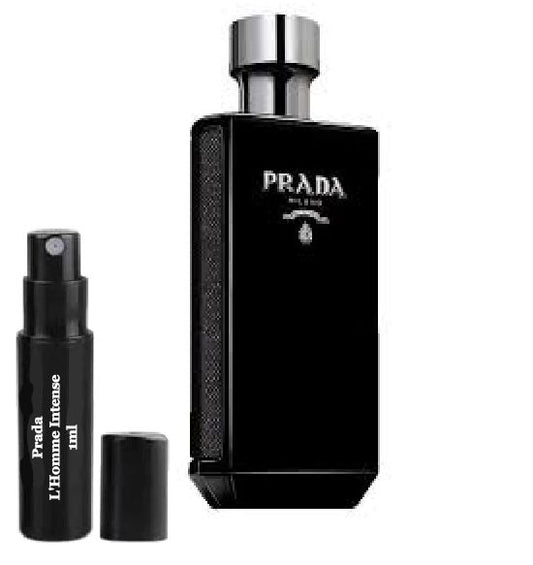 Probadores de muestras del perfume Prada L'Homme Intense