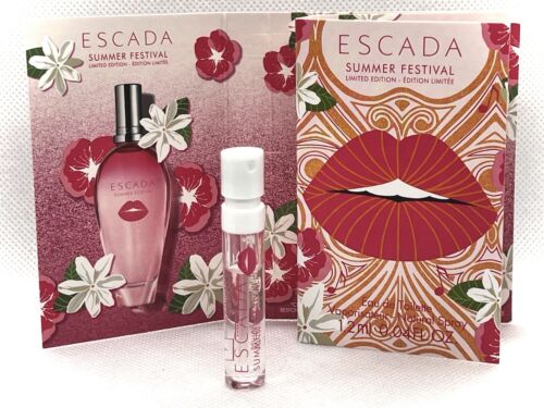 Muestras oficiales del perfume Escada Summer Festival, edición limitada, 1,2 ml (0,04 fl. oz.)