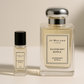 Muestra de perfume Jo Malone Raspberry Ripple de 6 ml junto a una botella de 100 ml de Jo Malone Raspberry Ripple