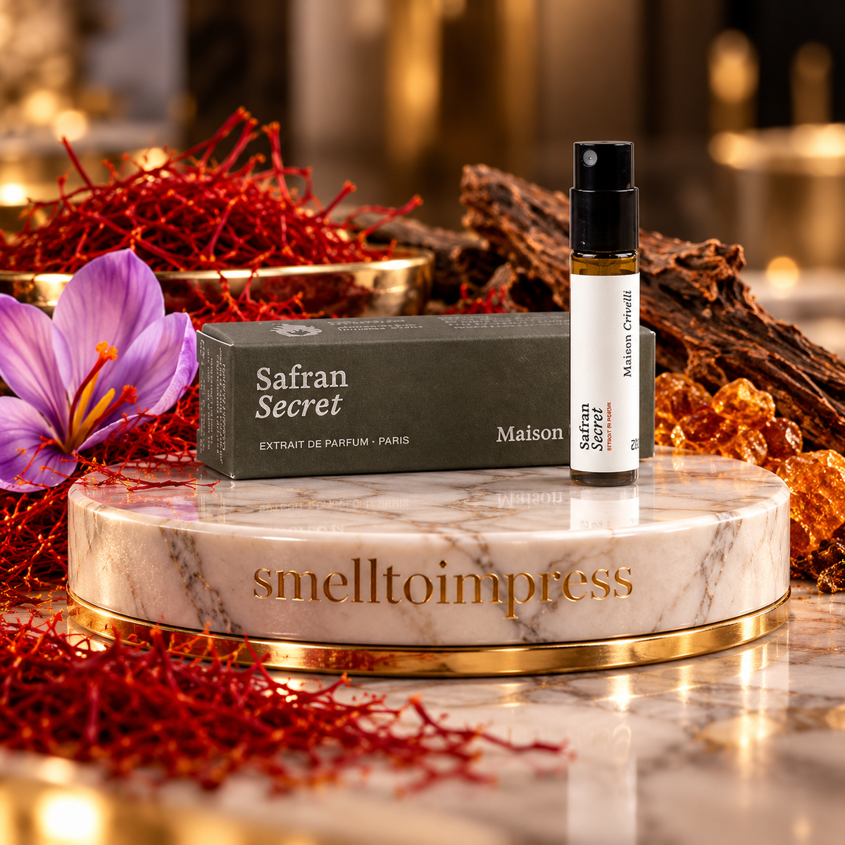 imagen de muestra oficial de perfume Maison Crivelli Safran Secret 1,5 ml