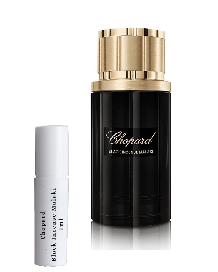 Frasco de muestra de incienso negro Chopard Malaki en aerosol de 1 ml