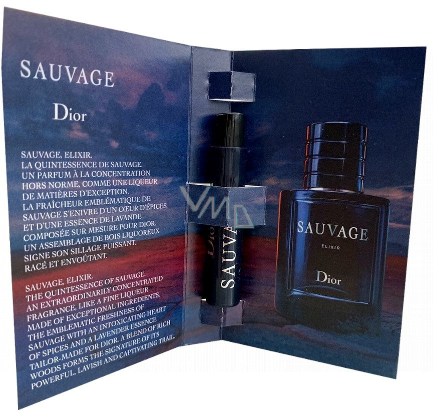 Muestras oficiales de la fragancia Christian Dior Sauvage Elixir 1 ml (0,03 fl. oz.)