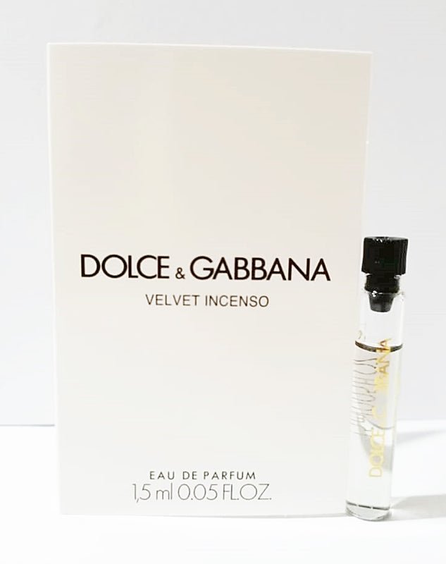 Incenso de terciopelo de Dolce & Gabbana 1,5 ml 0,05 fl. onz. hivatalos parfüm minta, Velvet Incenso de Dolce & Gabbana 1,5 ml 0,05 fl. onz. amostra oficial de perfume, Velvet Incenso By Dolce & Gabbana 1.5ml 0.05 fl. onz. 官方香水样品, Mostră oficială de 