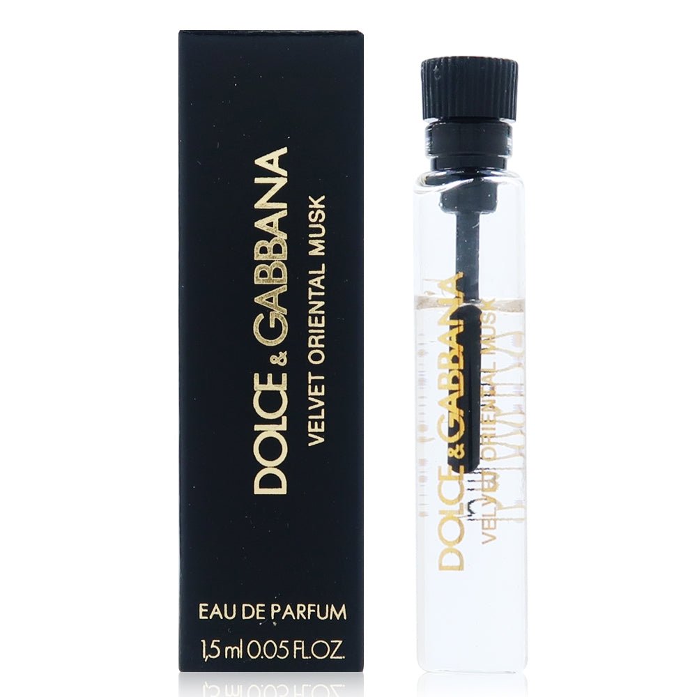 Almizcle oriental de terciopelo de Dolce & Gabbana 1,5 ml 0,05 fl. onz. parfému oficiální vzorek, Velvet Oriental Musk de Dolce & Gabbana 1,5 ml 0,05 fl. onz. επίσημο δείγμα αρώματος, Almizcle oriental aterciopelado de Dolce & Gabbana 1,5 ml 0,05 fl.
