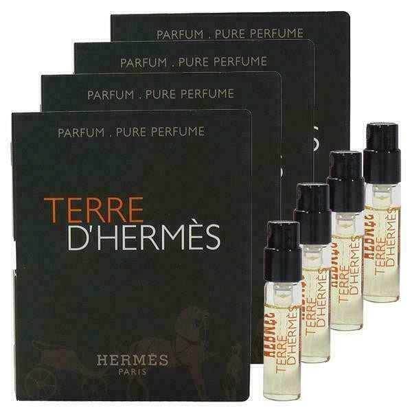 Muestras oficiales de la fragancia Hermes Terre D'Hermes Parfum Pure Perfume 2 ml/0,06 fl. oz.