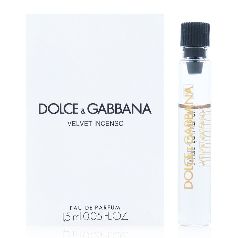Incenso de terciopelo de Dolce & Gabbana 1,5 ml 0,05 fl. onz. Chantillo de perfume oficial, Velvet Incenso de Dolce & Gabbana 1,5 ml 0,05 fl. onz. virallinen hajuvesinäyte, Velvet Incenso de Dolce & Gabbana 1,5 ml 0,05 fl. onz. perfume oficjalna prób